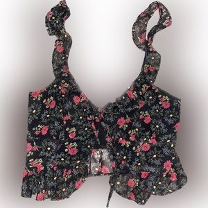 MAJORELLE Floral Ruffle Tank